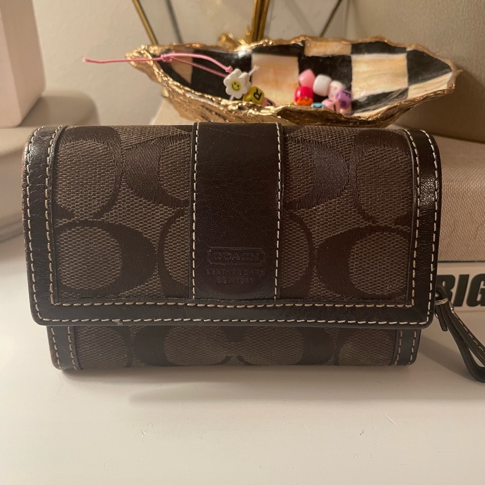 Coach signature canvas small wallet